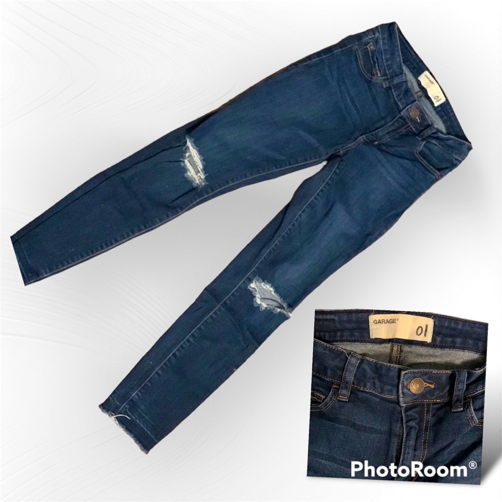 Mid Rise Ripped Skinny Jeans